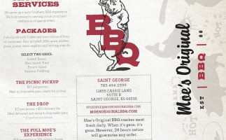 Moe's Original Bbq menu