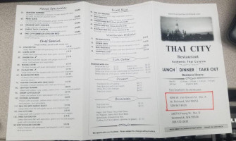 Thai City menu