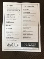 Sote Gastropub menu