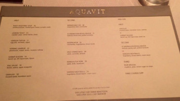 Aquavit menu