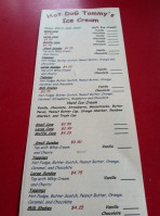 Hot Dog Tommy's menu