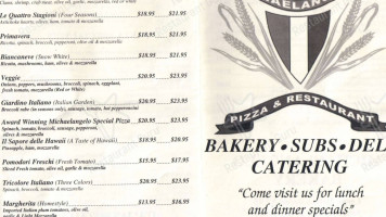 Michaelangelo Pizza Subs menu