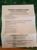Daphne's Caribbean Cusine menu
