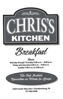 Chris's Country Kitchen menu