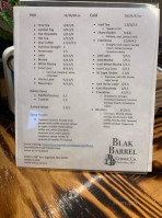 Blak Barrel Coffee Co menu
