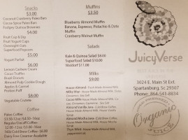 Juicyverse menu