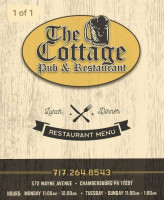 The Cottage menu