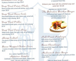 Belvedere Supper Club menu