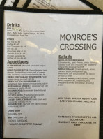 Monroe's Crossing menu