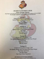 Spanky's Gourmet Grub menu