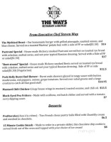 The Ways Brewery menu