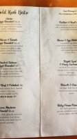Gold Rush Bistro menu