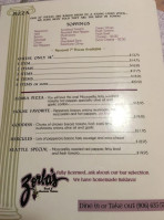 Zorbas Greek American menu