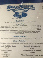 Sea Steak menu