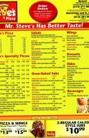 Mr. Steve's Pizza menu