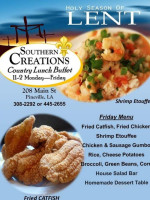 Southern Creations Catering menu