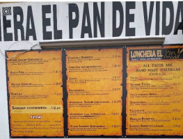 Lonchera El Pan De Vida menu