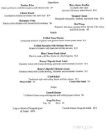 316 Bistro menu