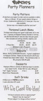 Popeyes menu