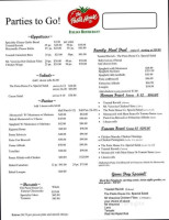 Pasta House menu