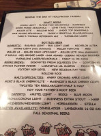 Hollywood Tavern menu