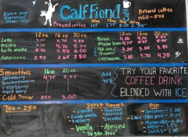 Calf Fiend Cafe menu