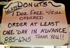 Daylight Donuts menu