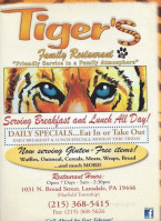 Tiger's Ii menu