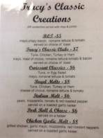 Tracy's Coffee Cafe menu