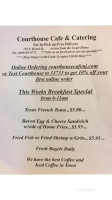 Courthouse Cafe Catering menu