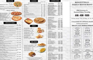 Luca's Italian Bistro menu