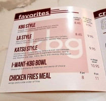 Kbg Korean Bbq Grill menu