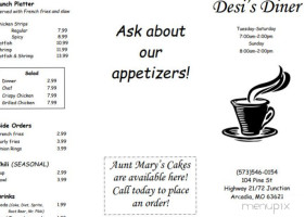 Desi's menu