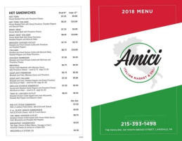 Amici Italian Market And Deli menu