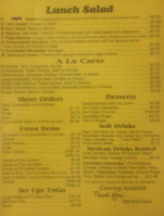 Charlie's Mexican Cafe menu
