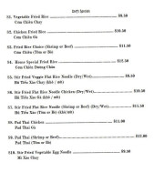 Pho Viet Hoa menu