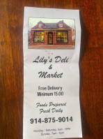 Lily's Deli And Market menu