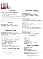 Hook Line Pub menu
