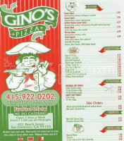 Ginos Pizza menu