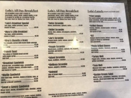 Lola's Cafe menu