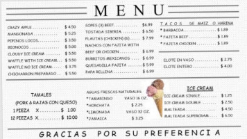 La Cabaña Rodríguez menu
