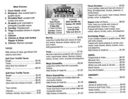 Bravo's Mexican Food menu