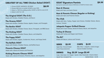 The Frozen Goat menu