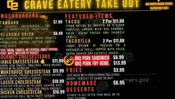 Crave Eatery Take Out menu