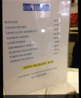 Chapin menu