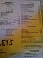 Uncle Wesley's Cafe menu