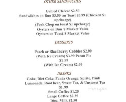 Two Sisters Creole Kitchen menu