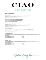 The Ciao Wagon menu