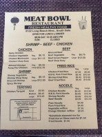 Meat Bowl menu