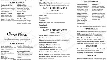 The Chuck Wagon menu